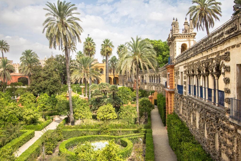 The gardens of the Alcazar in Seville, Spain